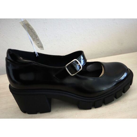 Old Navy Women's Sz 8 Blackjack Faux Leather Chunky Heel Mary Jane Shoes - Picture 7 of 11
